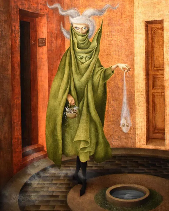 Mujer saliendo del psicoanalista de Remedios Varo - West Point Blog