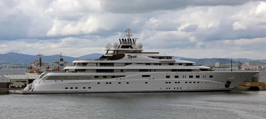 Topaz Superyacht berthed at the North Mole Port of Gibraltar